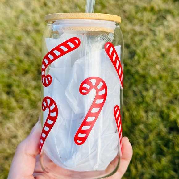 Candy Cane glass beer can - Picture 1 of 3